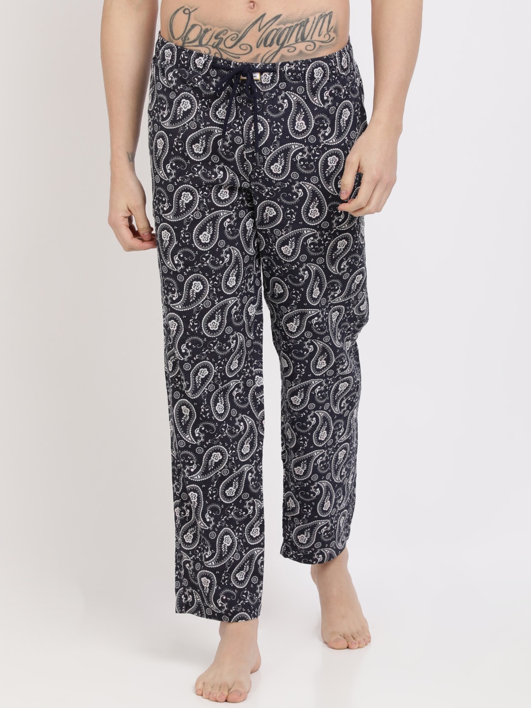 Bene Kleed Men Navy Blue Printed Lounge Pant