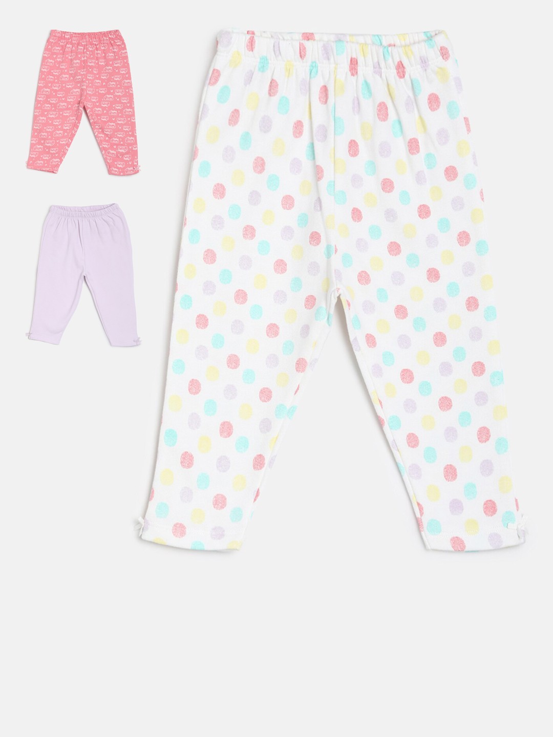

MINI KLUB Infant Girls Pack of 3 Red & White Printed Track Pants