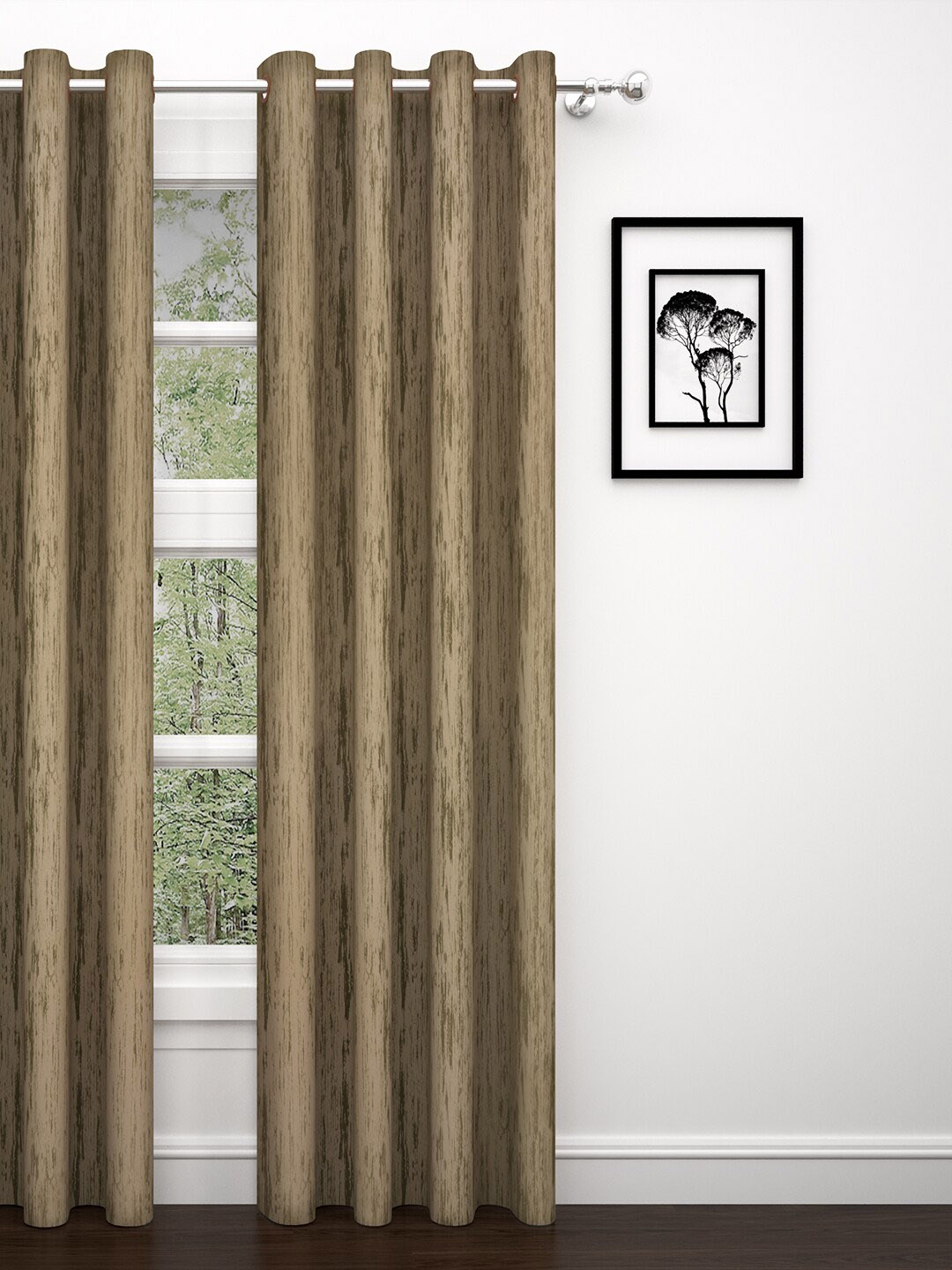 

PAVO Beige Jacquard Textured Single Door Curtain