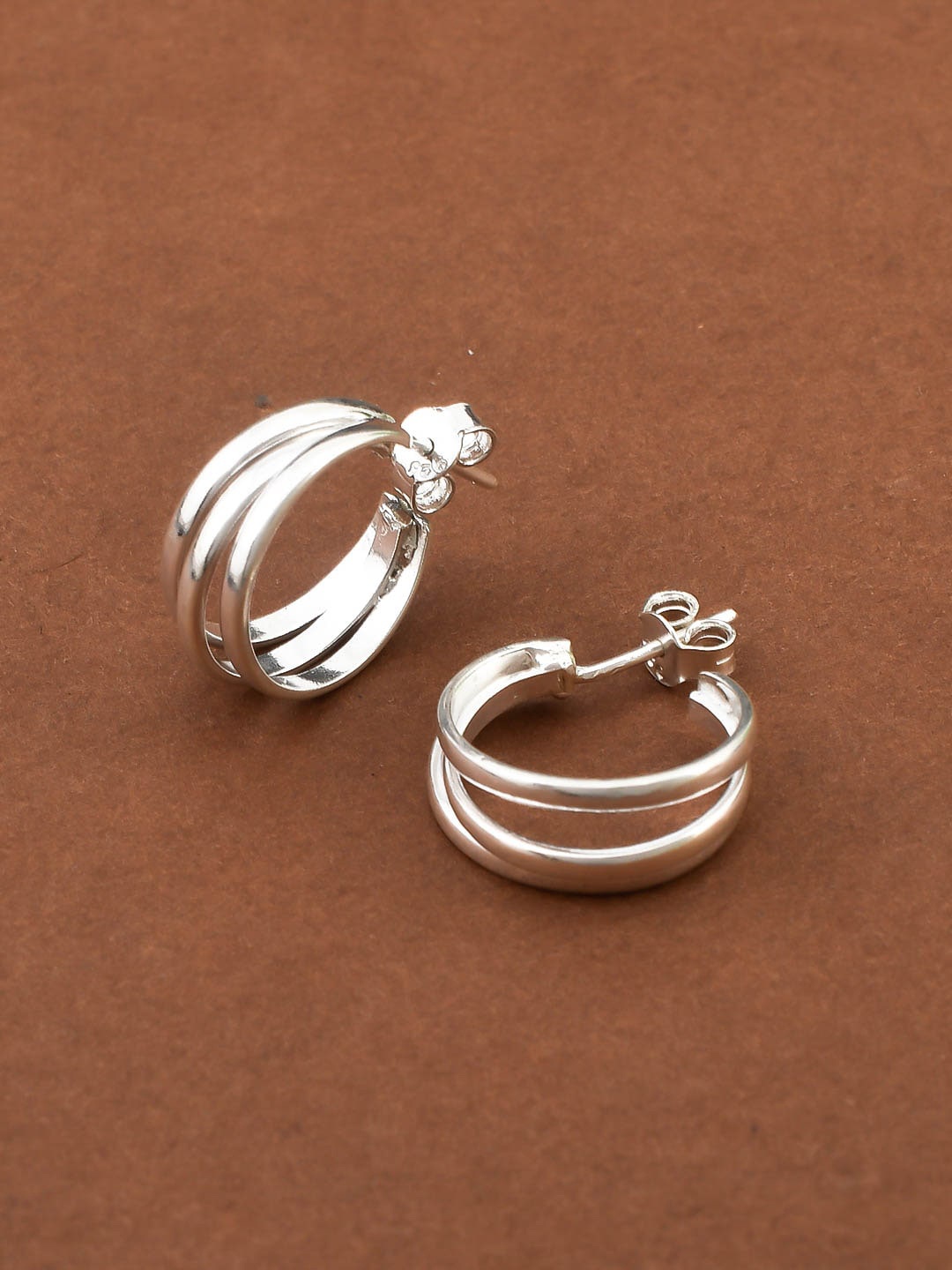 

Silvermerc Designs Silver-Toned Circular Hoop Earrings