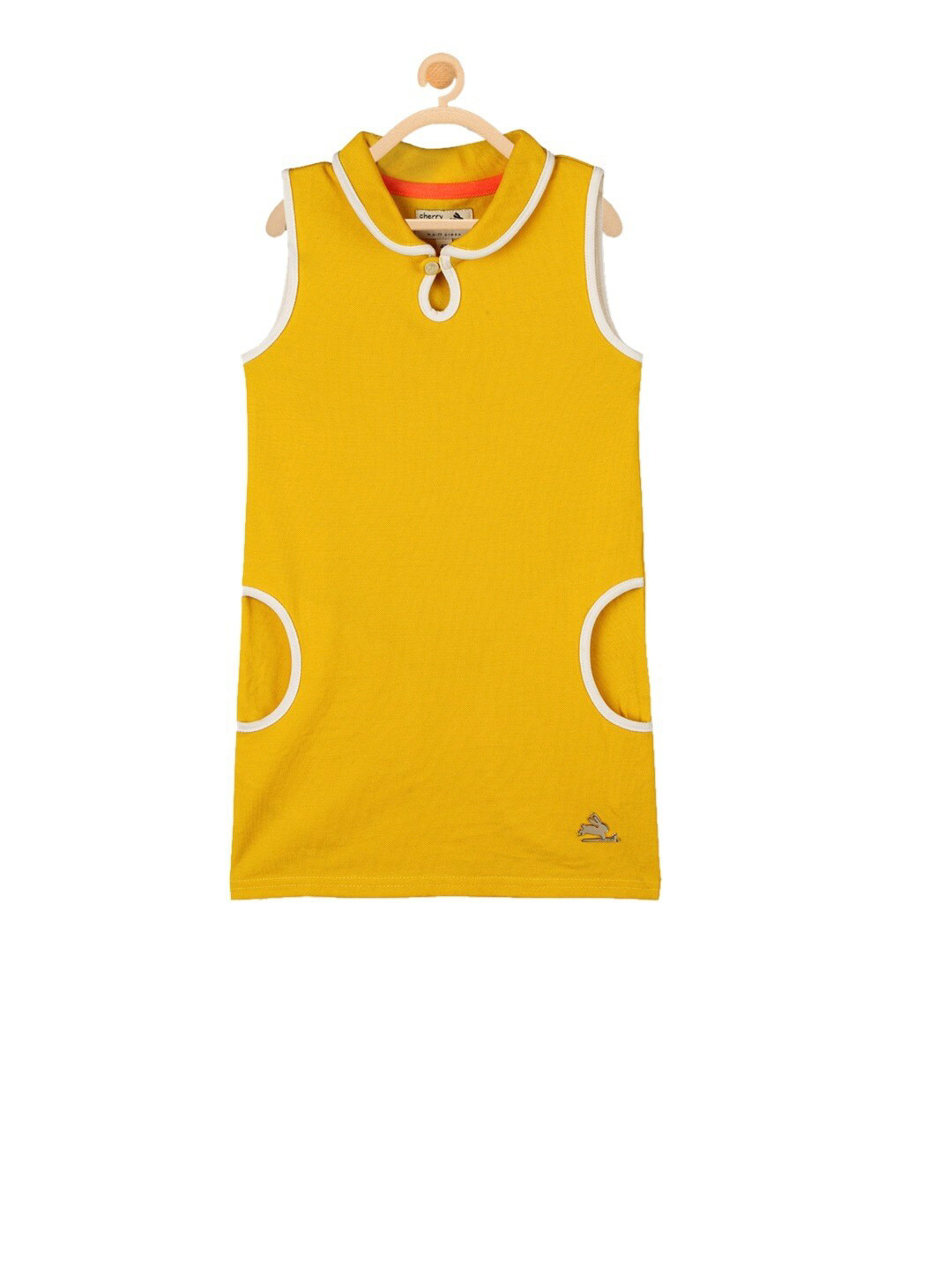

Cherry Crumble Girls Yellow Solid A-Line Dress