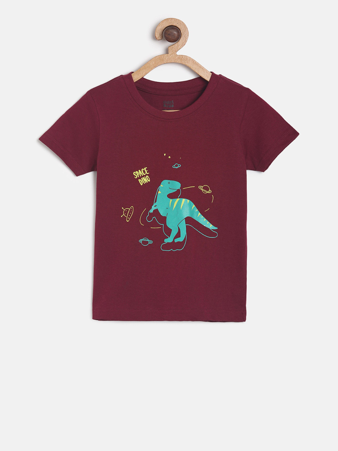 

MINI KLUB Boys Burgundy Printed V-Neck T-shirt