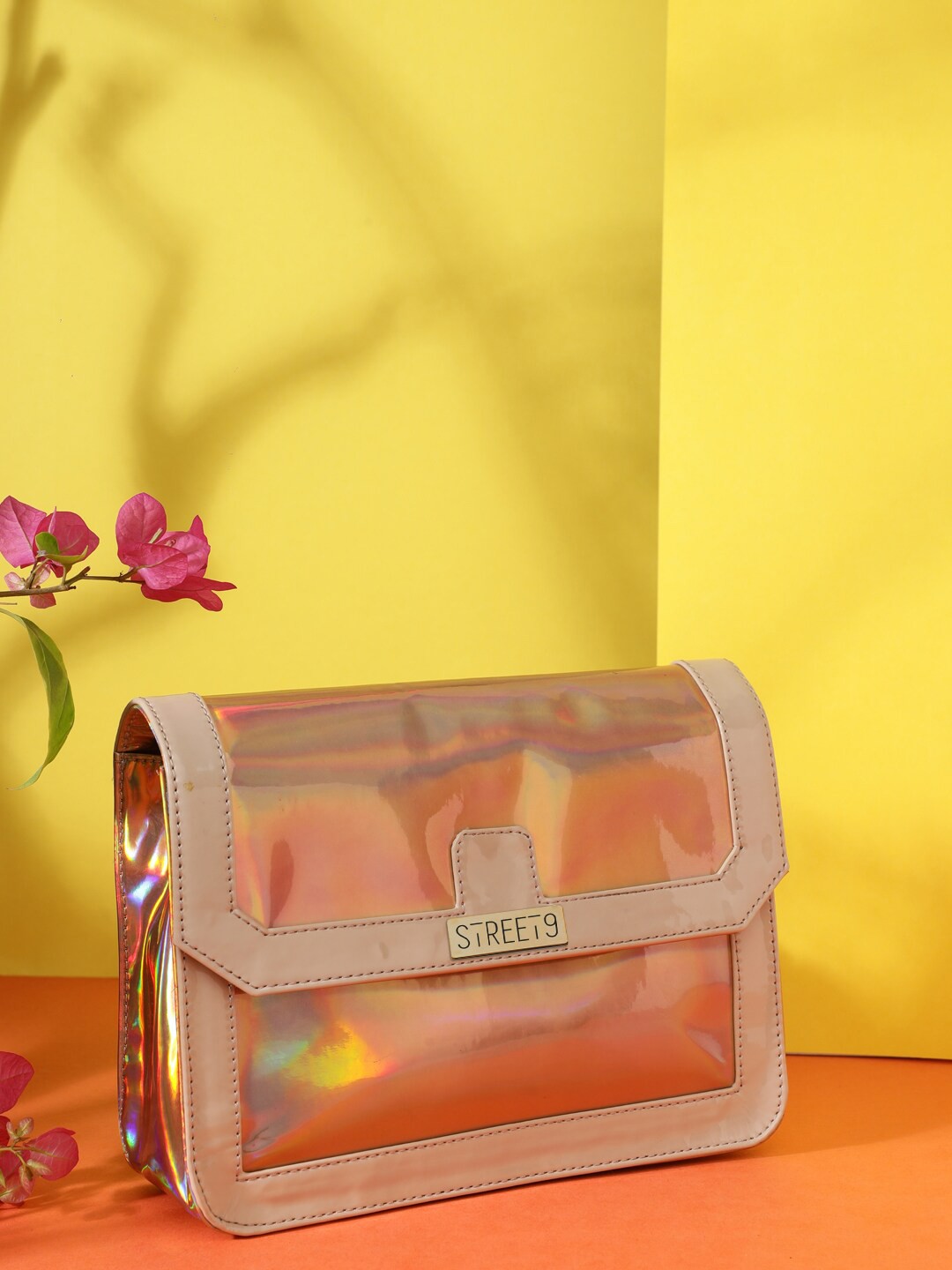 

STREET 9 Orange Printed Envelope Clutchs