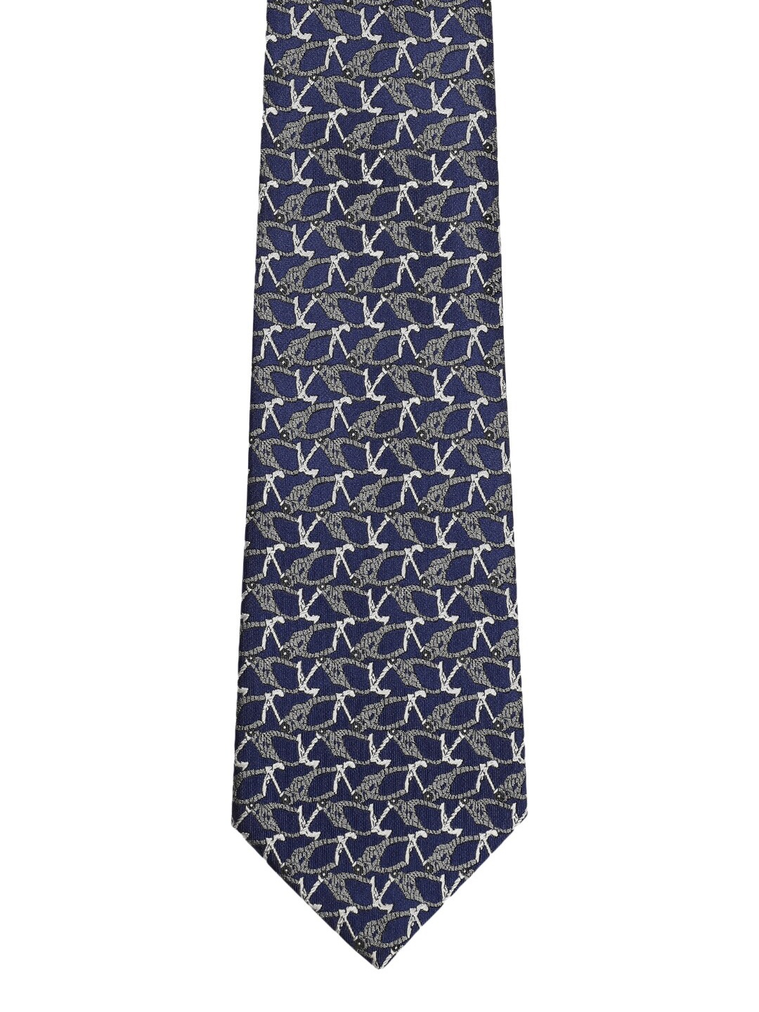 Tossido Navy Blue Printed Broad Tie
