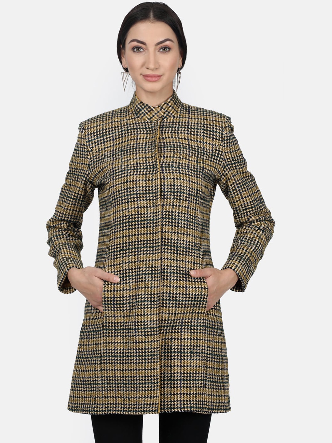

Monte Carlo Women Brown Printed Overcoat