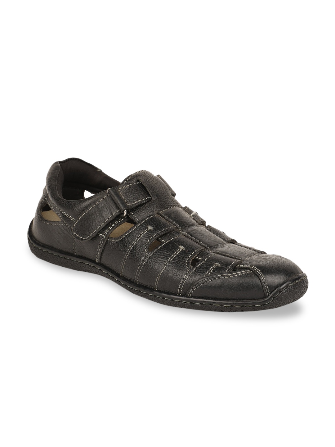 

Hush Puppies Men Black Leather Sandals