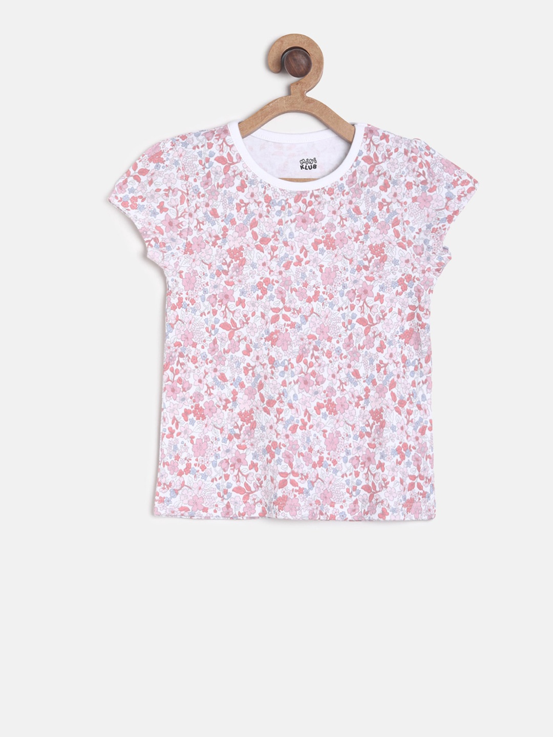 

MINI KLUB Girls Pink & Blue Printed Top