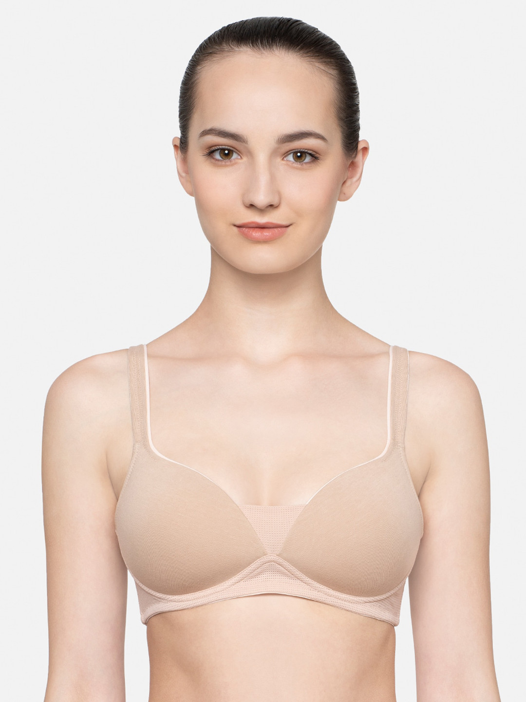 

Triumph Soft Invisible 01 Padded Wired Seamless T-Shirt Bra, Beige