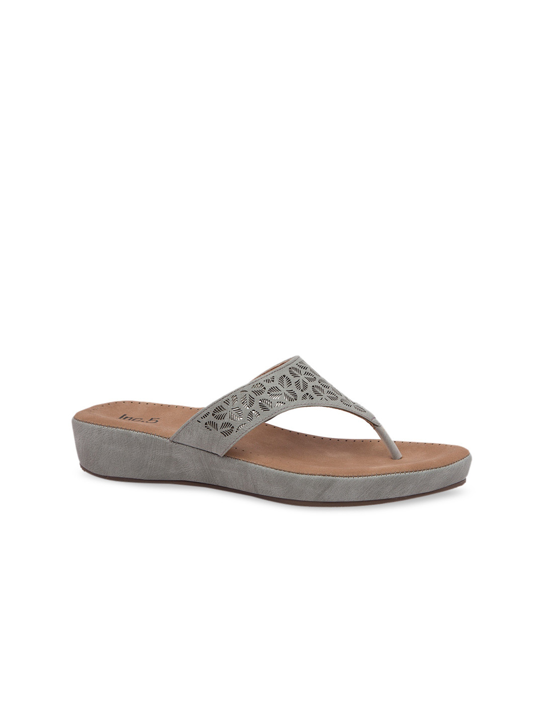 

Inc 5 Women Grey Textured Comfort Heels