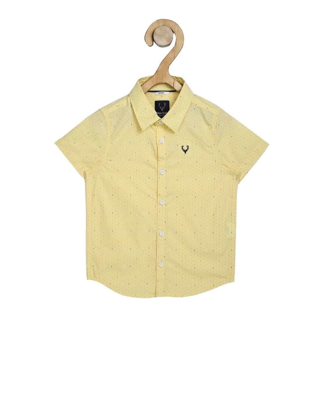 

Allen Solly Boys Yellow Slim Fit Printed Casual Shirt