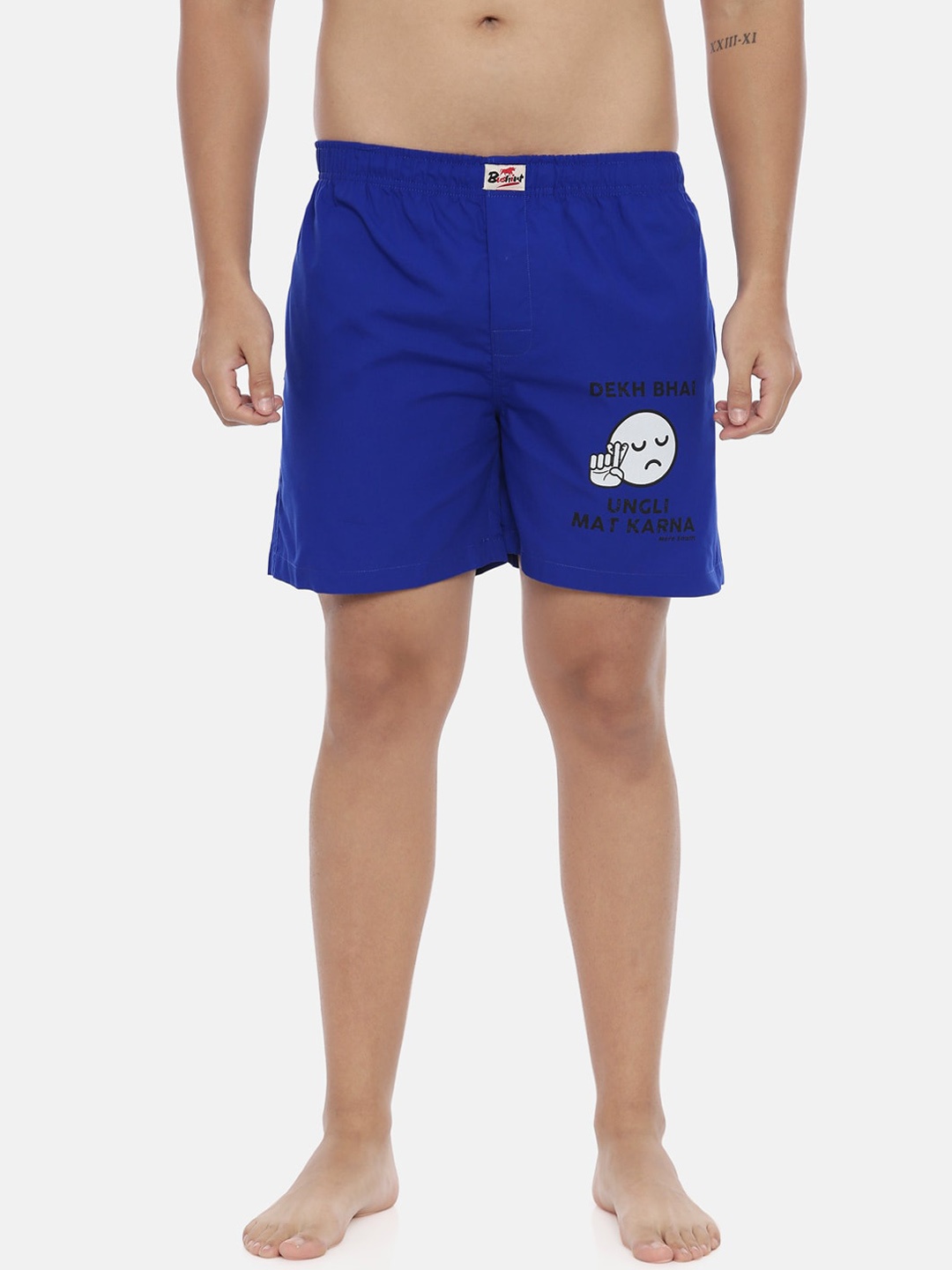 Bushirt Men Blue Printed Pure Cotton Boxers BX00131