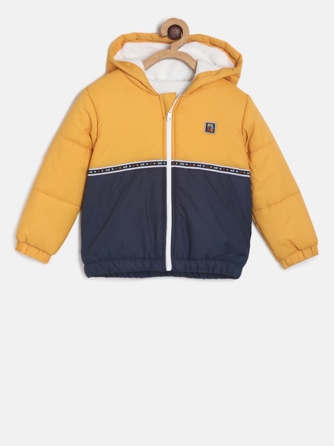 

MINI KLUB Boys Yellow Colourblocked Padded Jacket