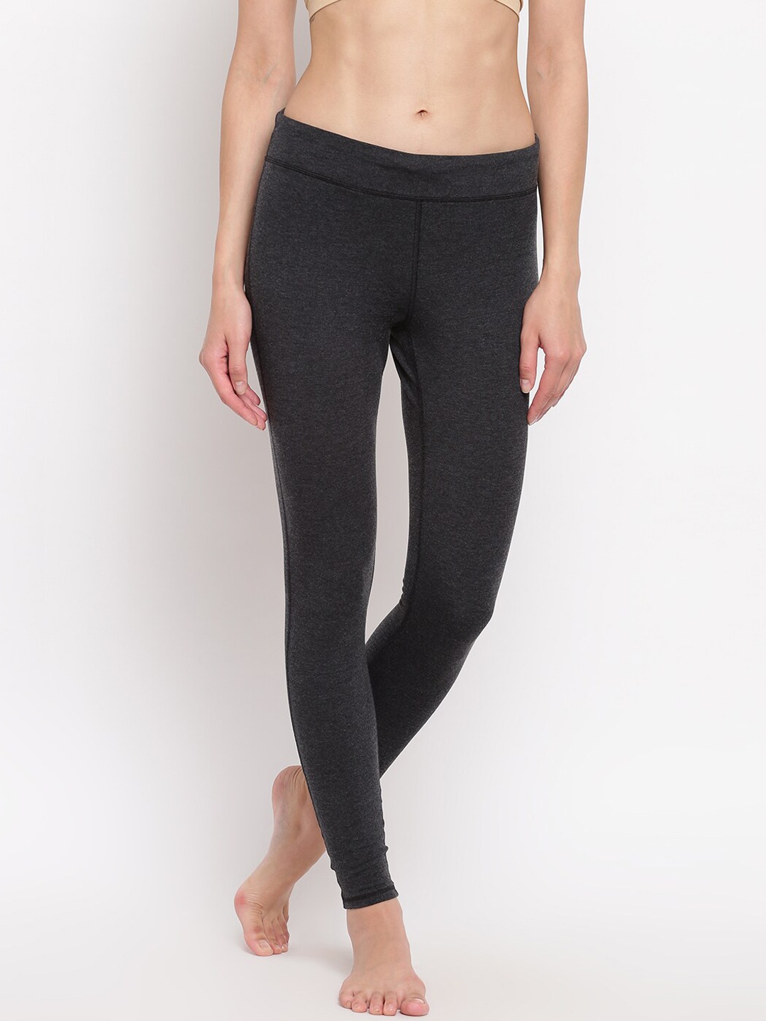 

Enamor Women Charcoal Slim Fit Ankle-Length Cotton Yoga Leggings