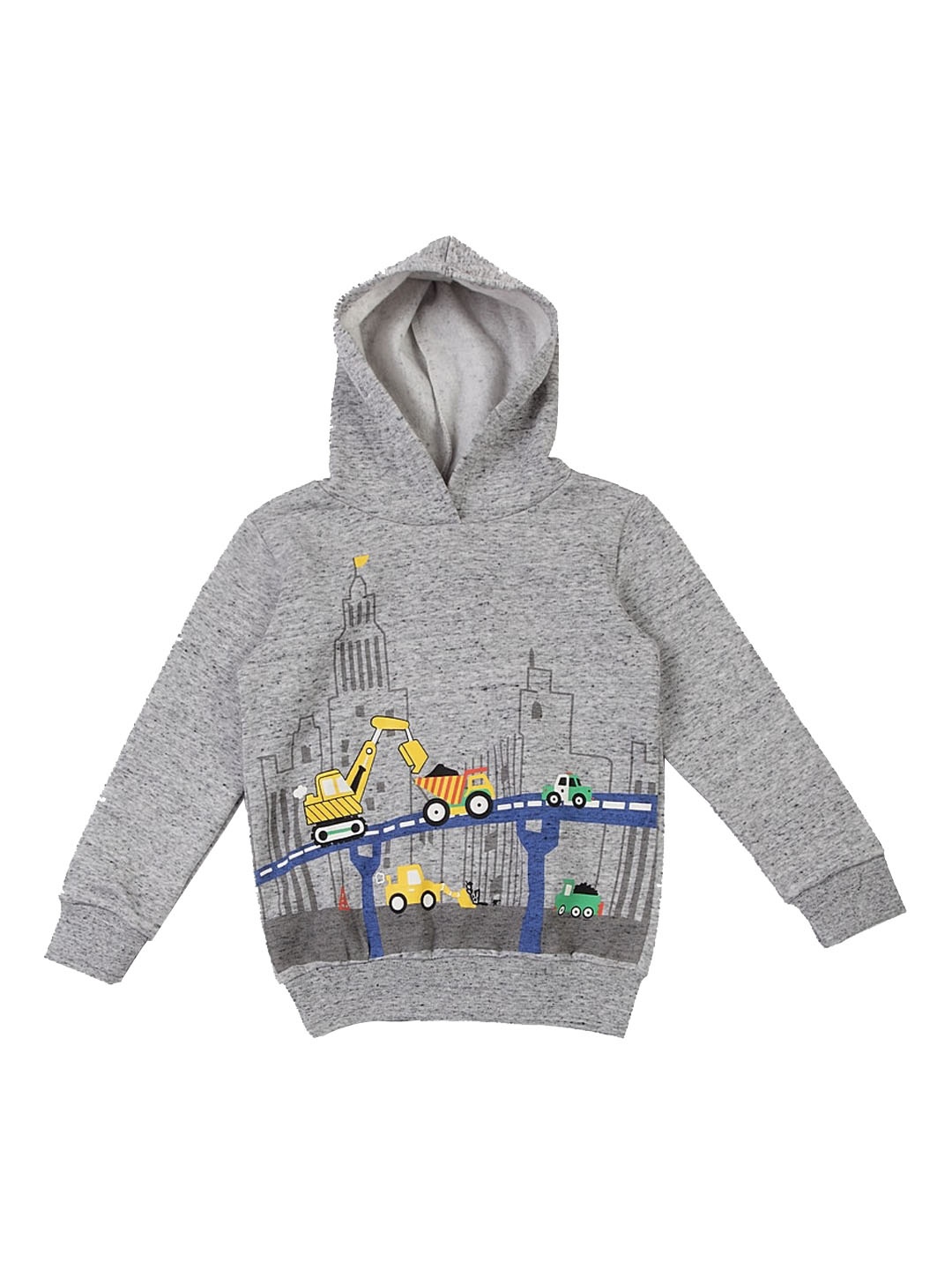 

Lazy Shark Boys Grey Melange Printed Hooded Sweatshirt