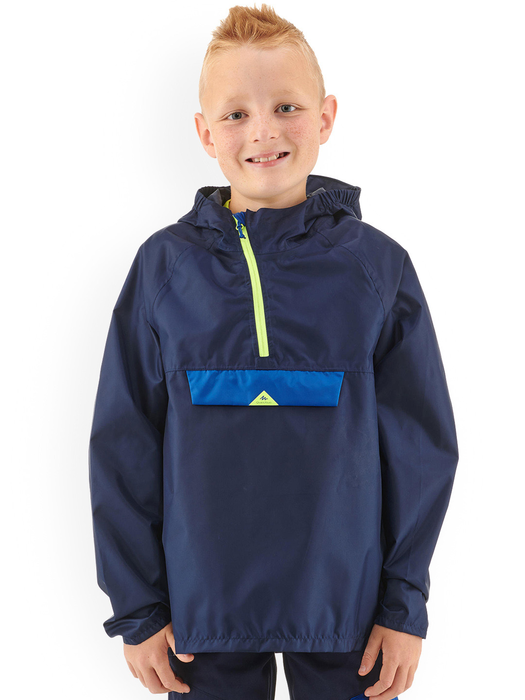 

Quechua By Decathlon Unisex Kids Navy Blue Printed Water Resistant Rain Jacket