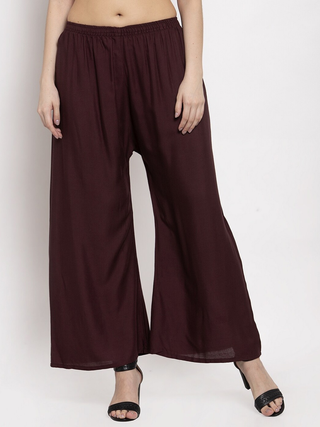 

Miaz Lifestyle Women Brown Solid Straight Palazzos