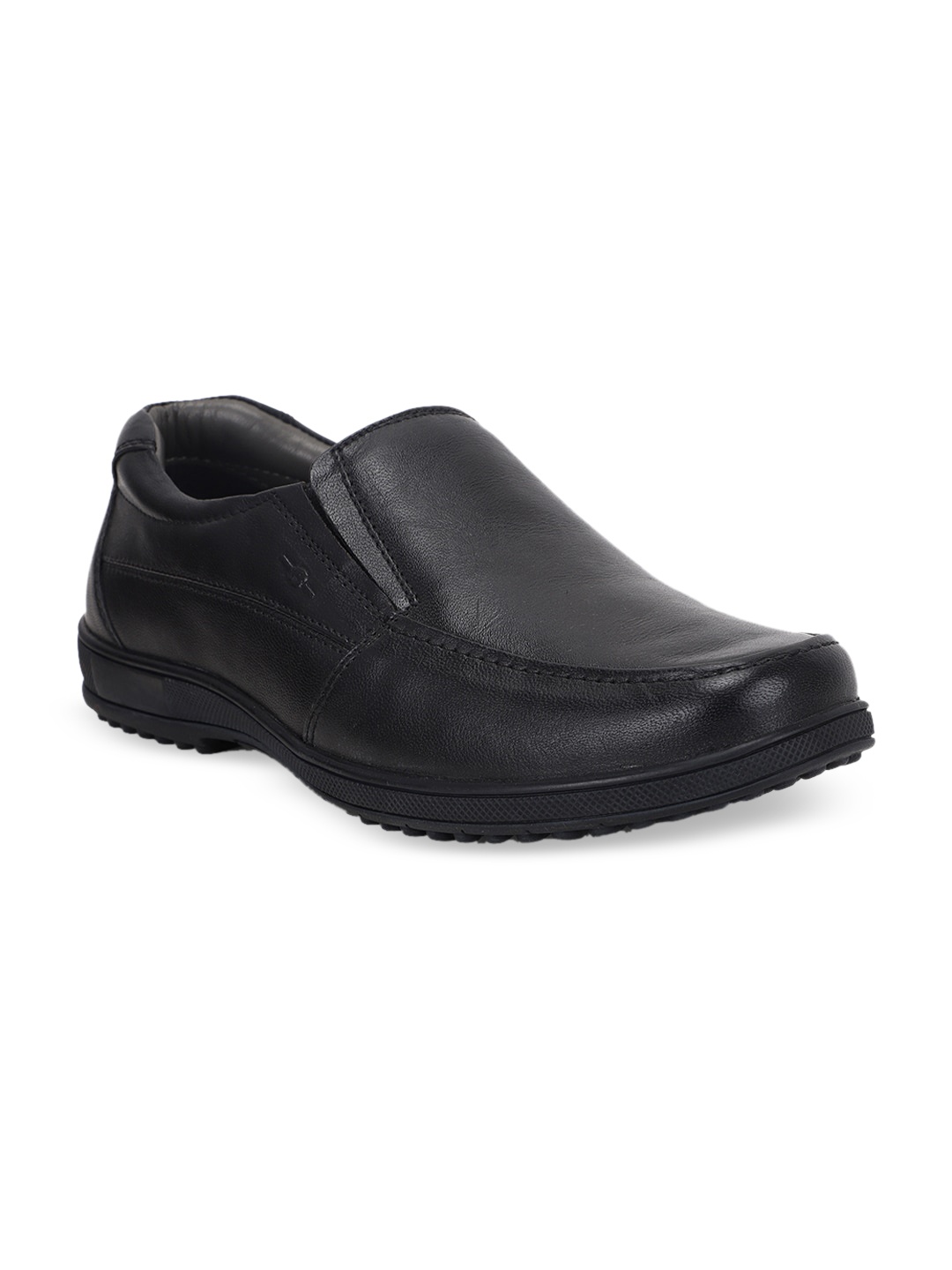 

Bata Men Black Solid Leather Slip-On Shoes