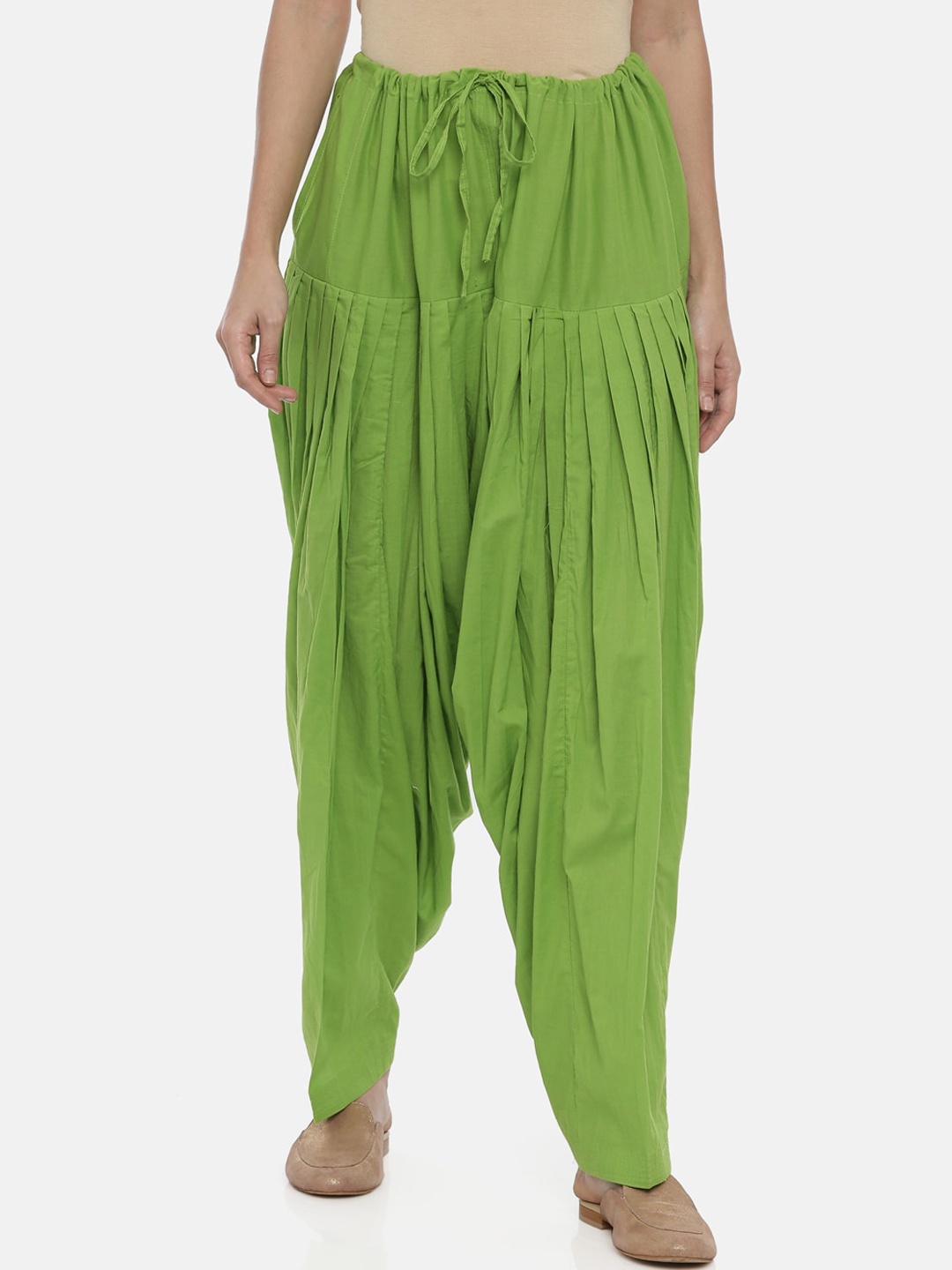 

Souchii Women Lime Green Solid Loose-Fit Patiala
