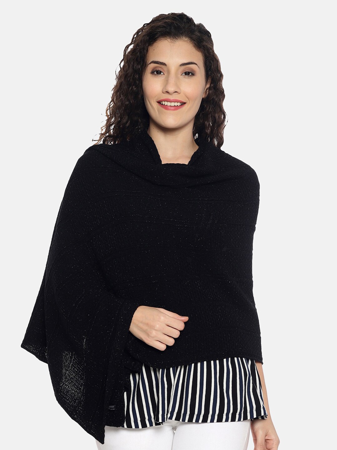 

513 Women Black Solid Stole