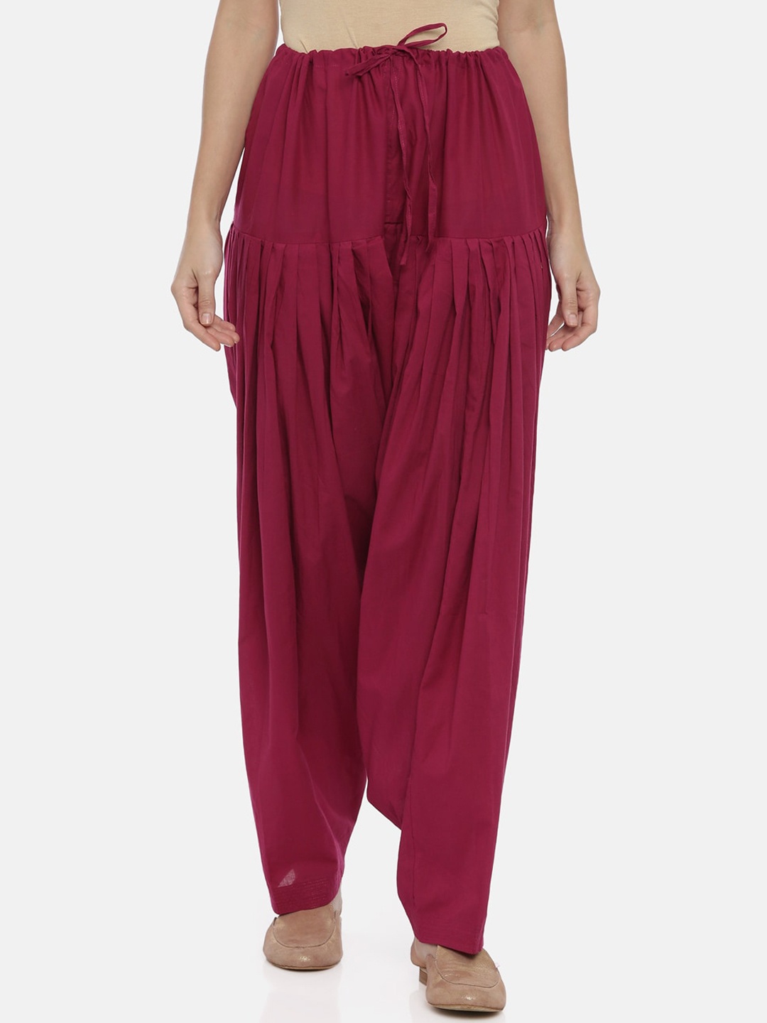 

Souchii Women Maroon Solid Regular-Fit High-Rise Patiala