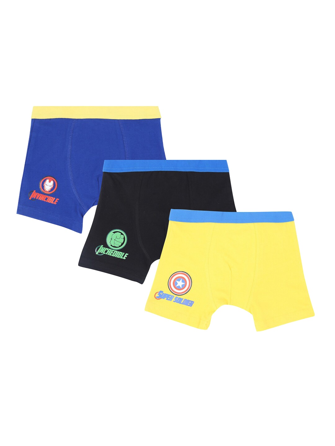 

Nuluv Boys Pack Of 3 Printed Trunks [TCMARBTRNK006], Yellow