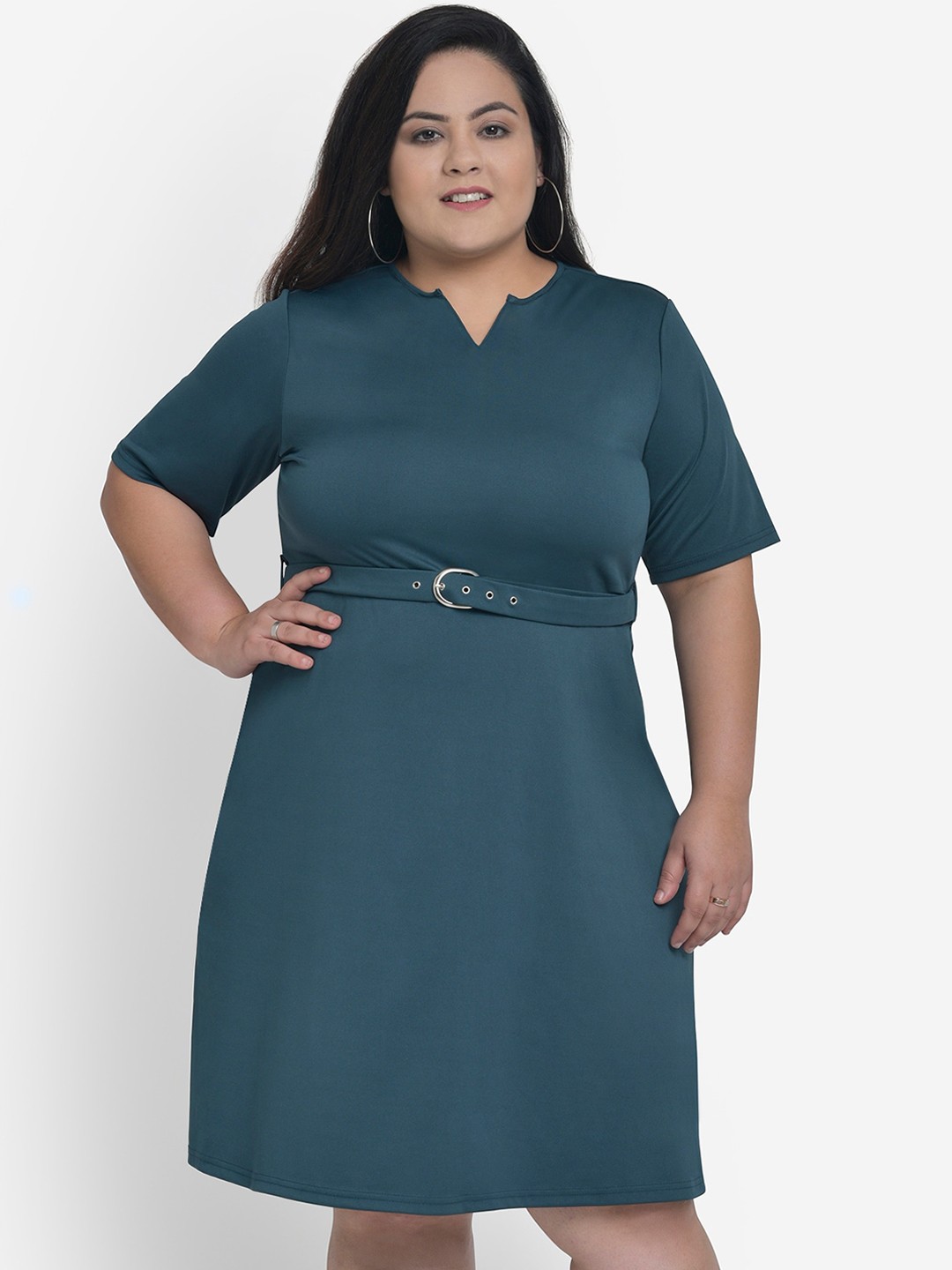 

Martini Women Green Solid A-Line Dress