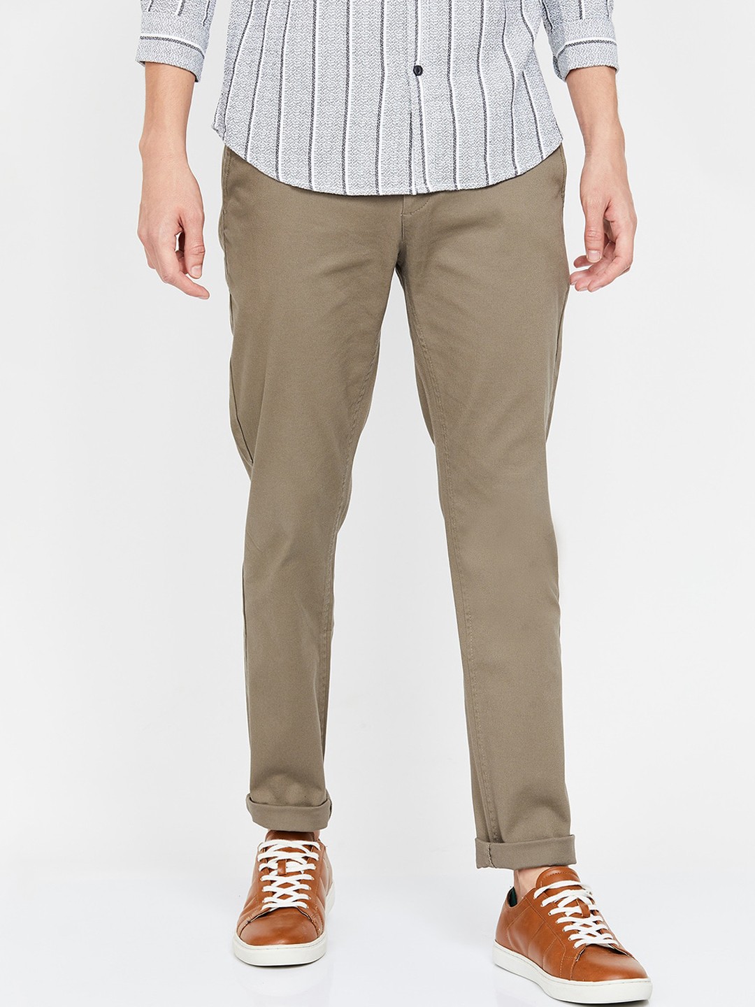 

Fame Forever by Lifestyle Men Khaki Slim Fit Solid Chinos