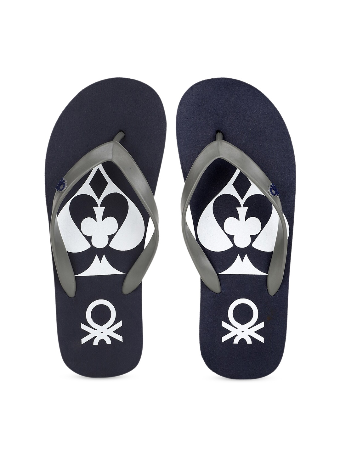 

United Colors of Benetton Men Navy Blue Printed Thong Flip-Flops