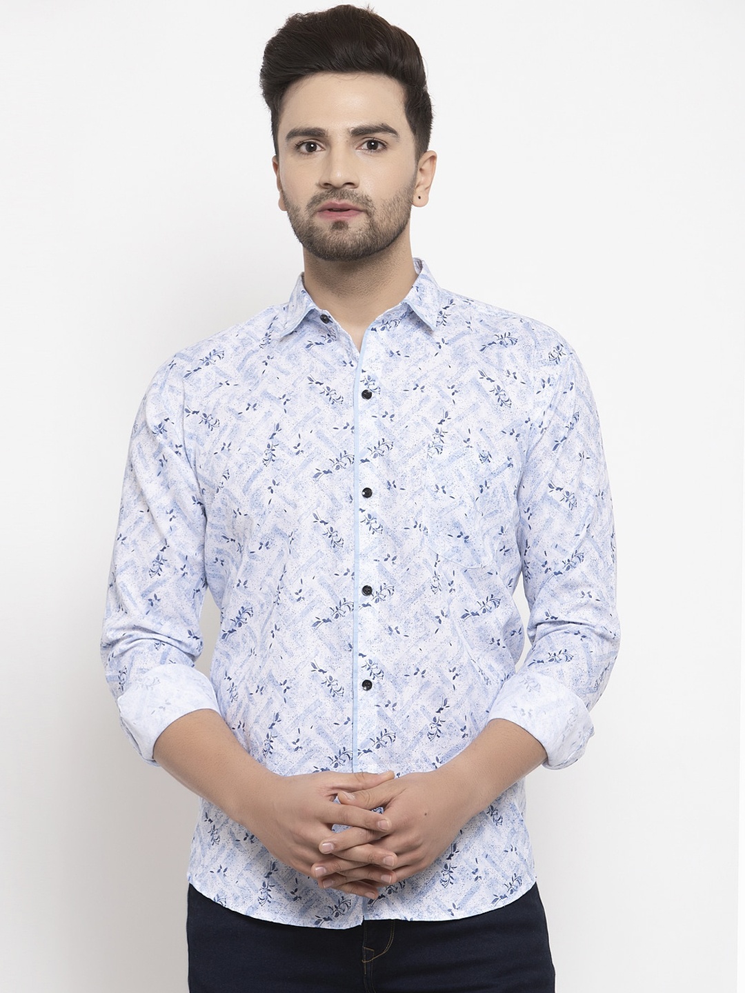 

KLOTTHE Men Blue Comfort Regular Fit Printed Casual Shirt