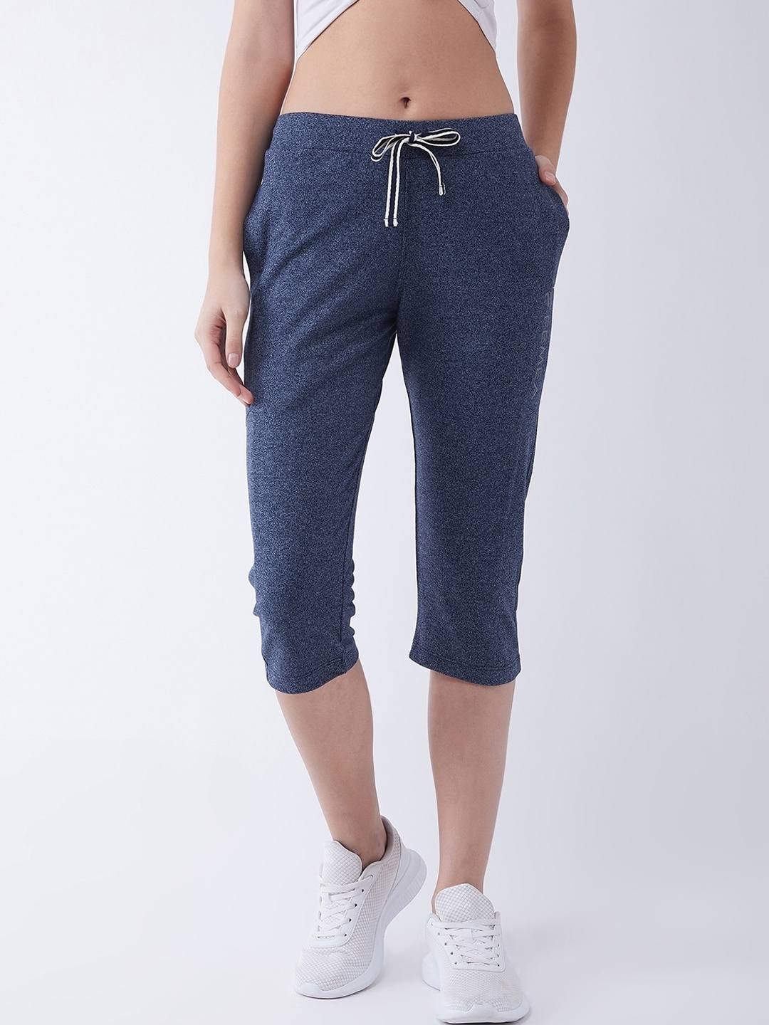 

FEMEA Women Navy Blue Solid Regular Fit Capris