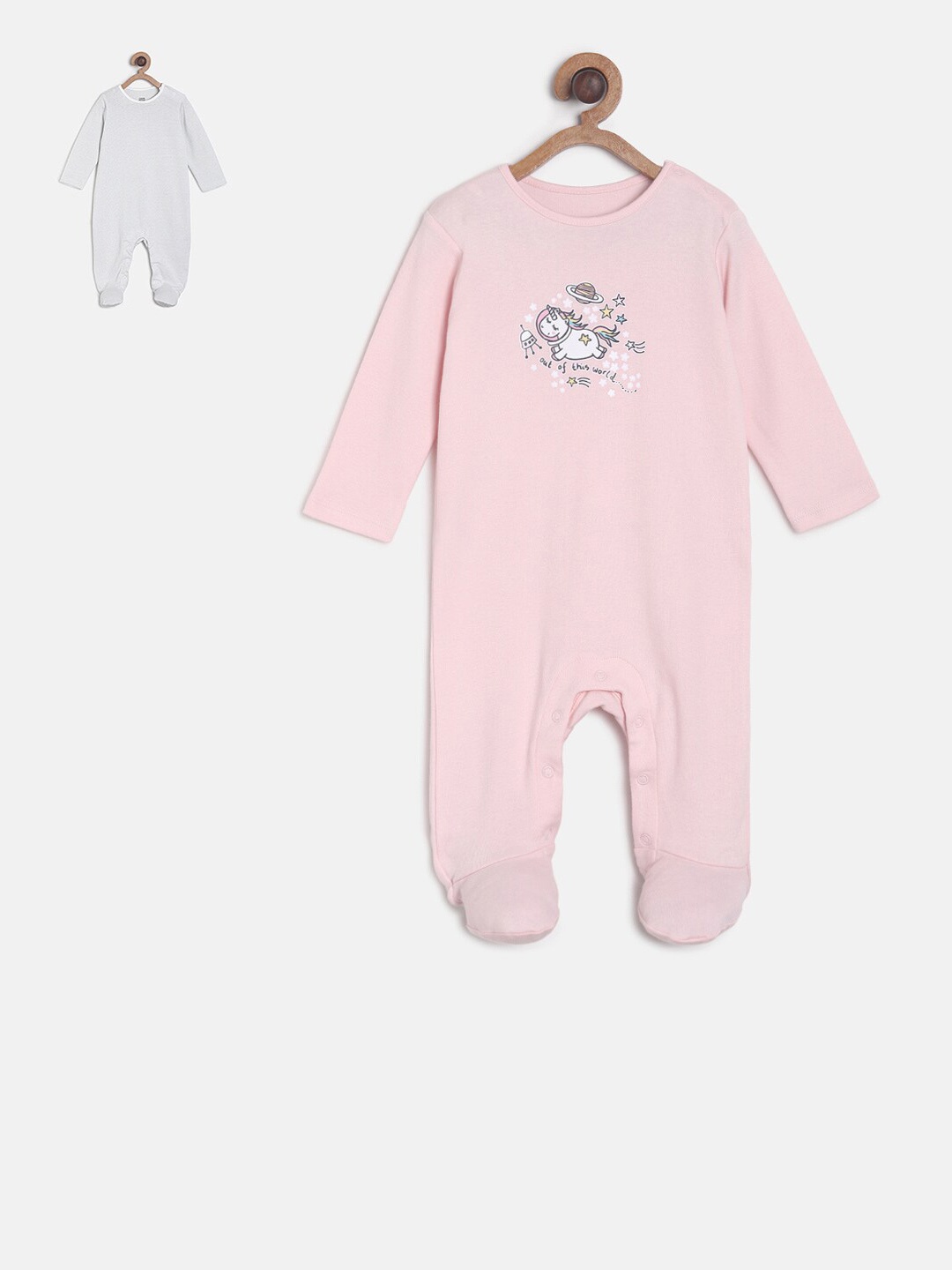 

MINI KLUB Girls Pack of 2 Sleepsuits, Grey