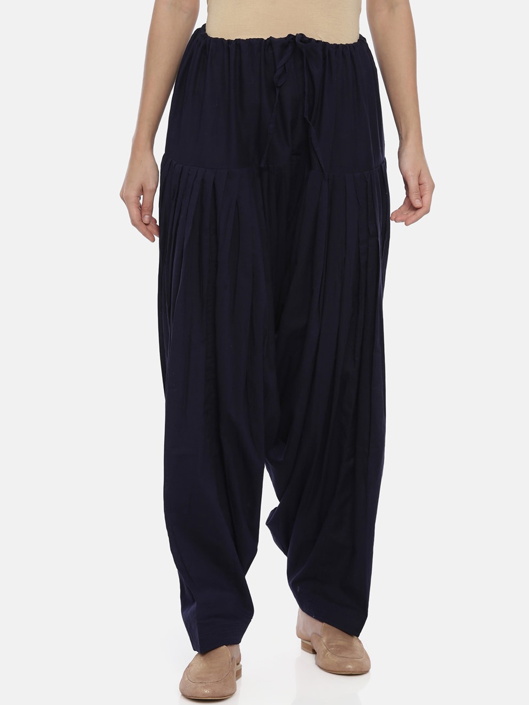 

Souchii Women Navy Blue Solid Regular-Fit High-Rise Patiala