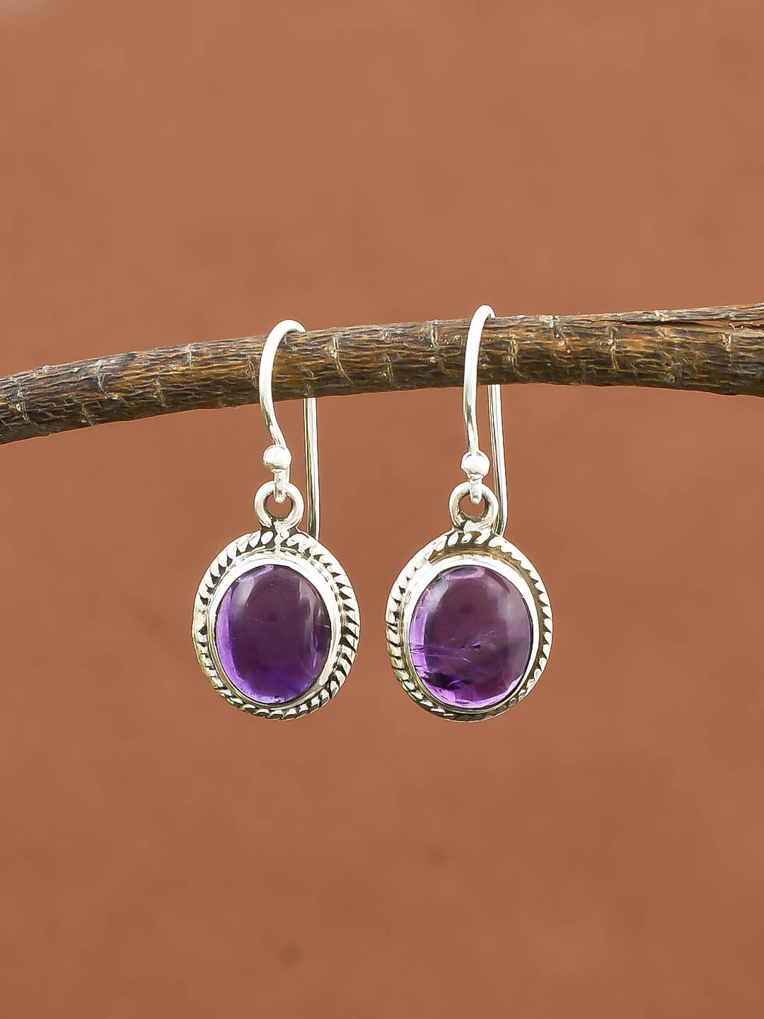 

Silvermerc Designs Silver-Plated Sterling Silver Oynx Oval Drop Earrings