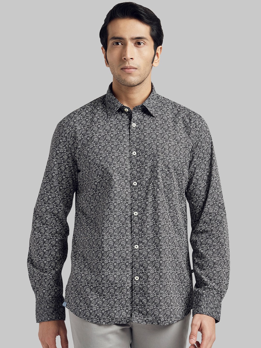 

Parx Men Black Regular Fit Printed Casual Shirt