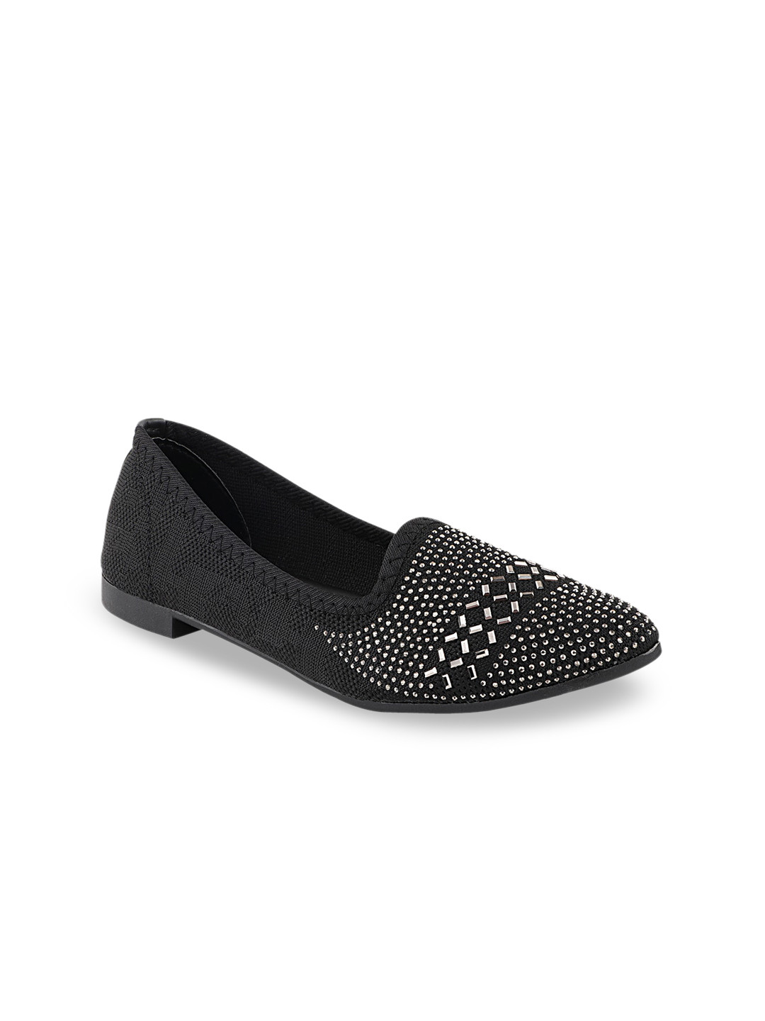 

Shoetopia Women Black Embellished Ballerinas