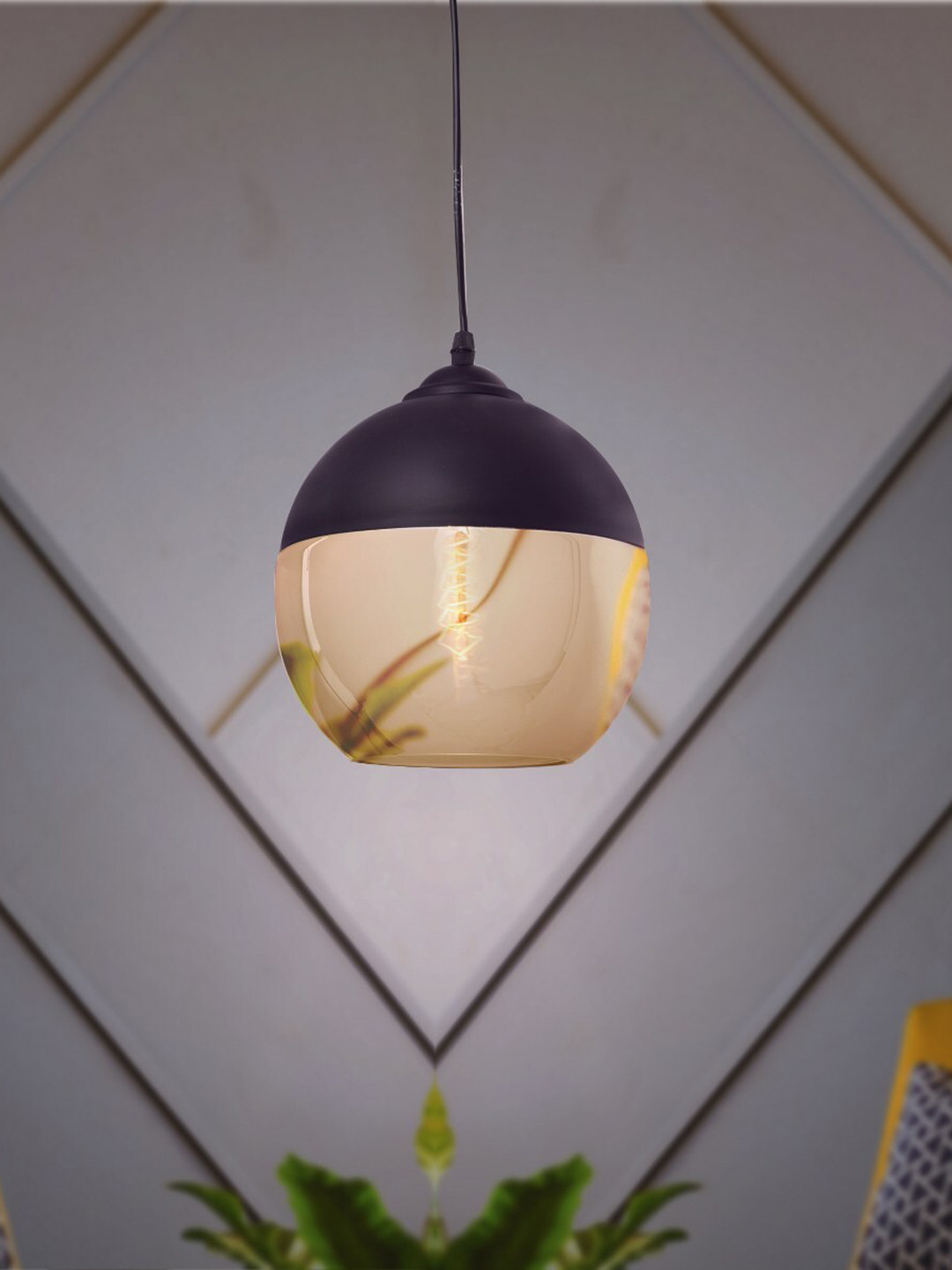 

THE LIGHT STORE Black Solid Contemporary Hanging Light