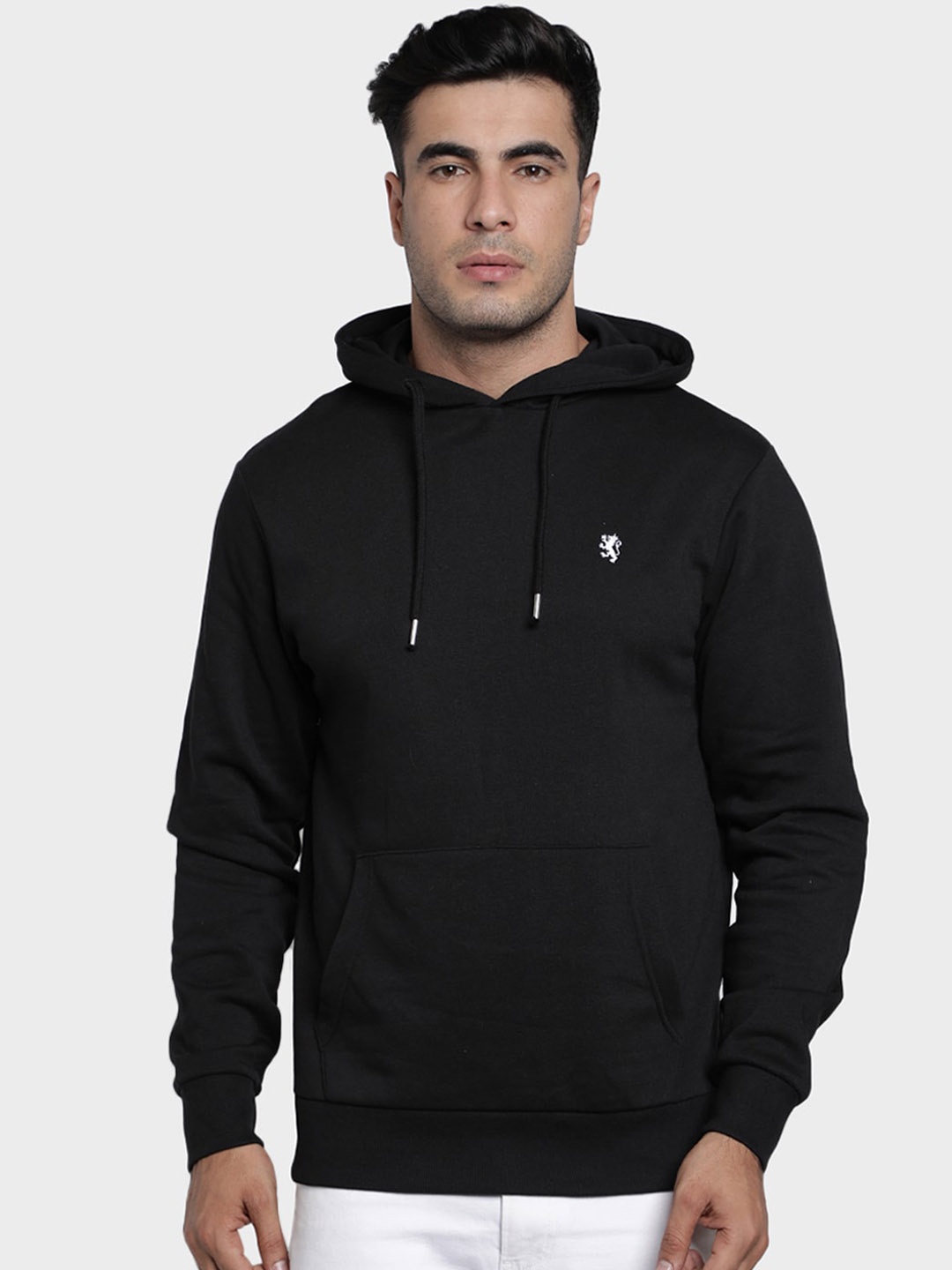 

Red Tape Men Black Solid Hooded Sweatshirt