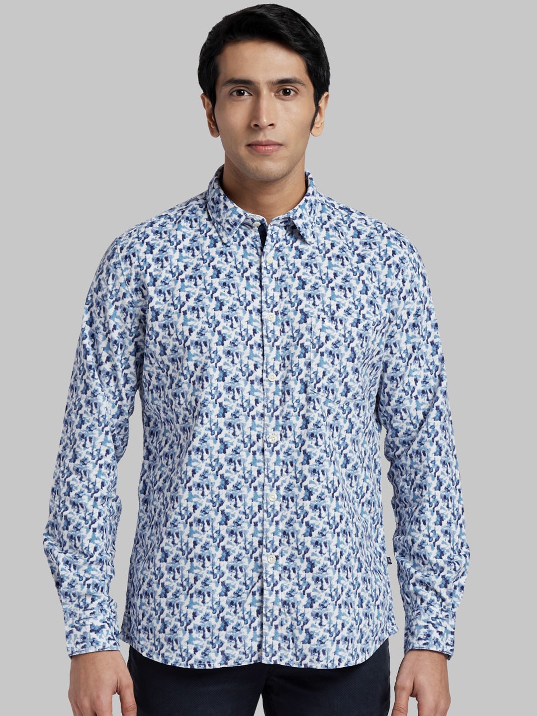 

Parx Men Blue Regular Fit Printed Casual Shirt