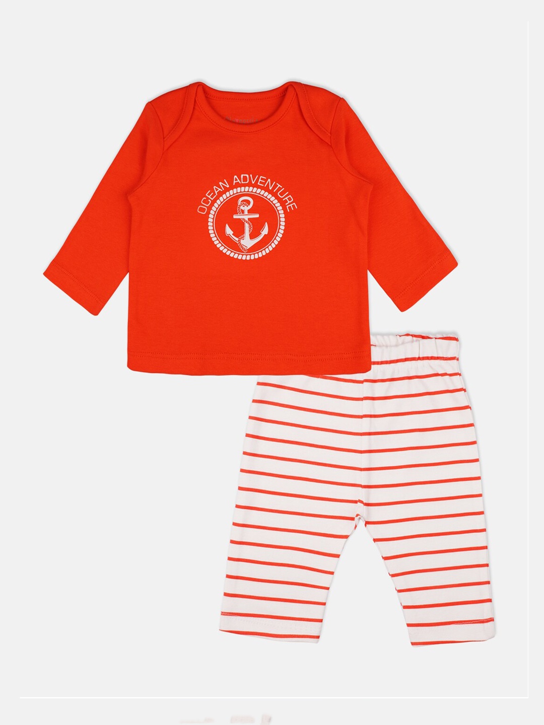 PLAYNESS Unisex Kids Red Printed Night suit