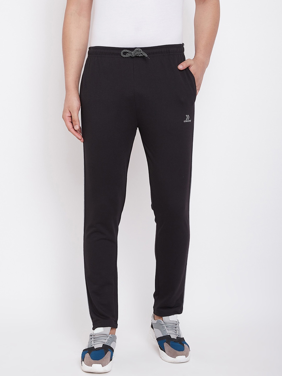 

Adobe Men Black Solid Straight Fit Track Pants