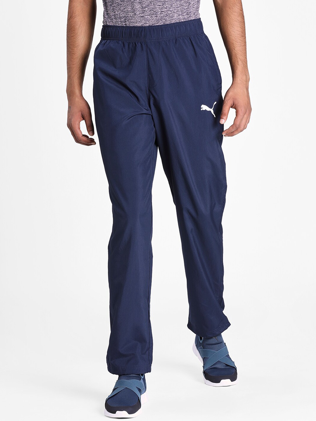 

Puma Men Navy Blue Solid Straight-Fit ESS Track Pants