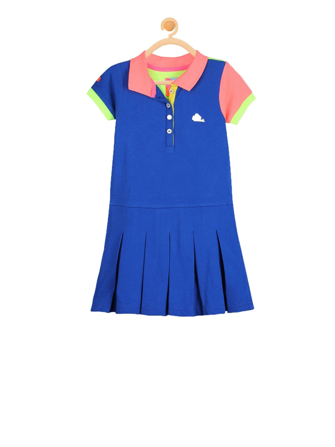 

Cherry Crumble Girls Blue Solid T-shirt Dress