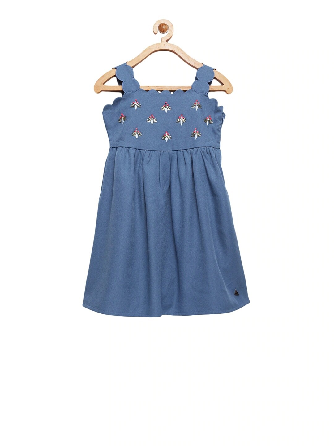 

Cherry Crumble Girls Blue Embellished Fit and Flare Dress