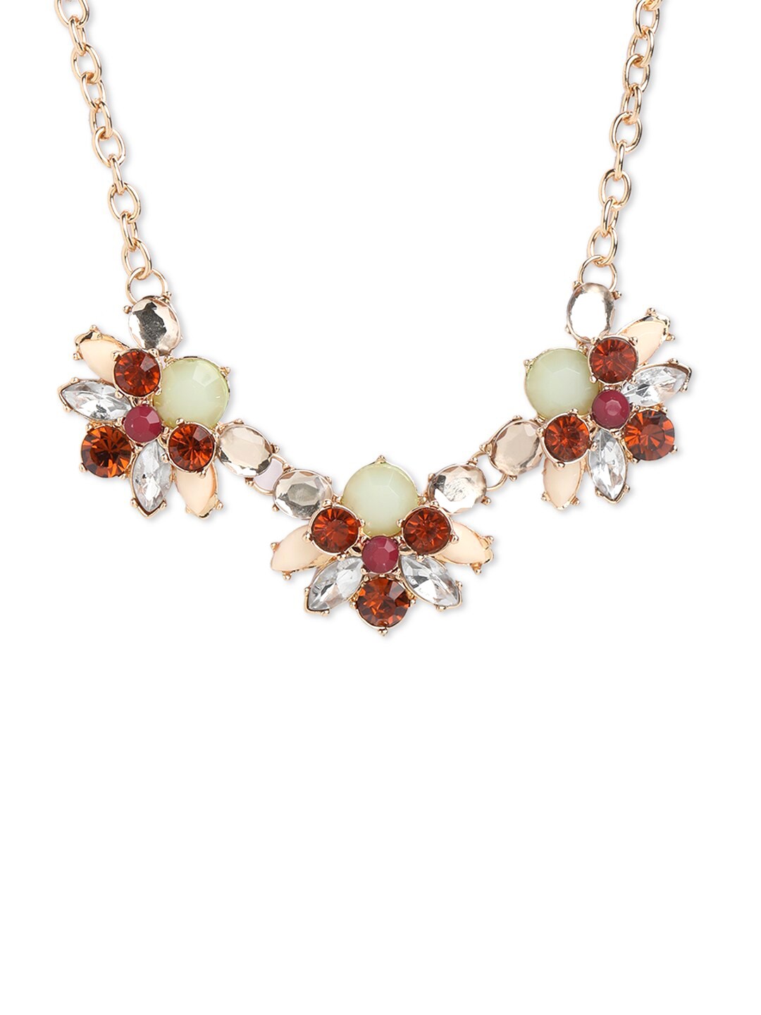 

Globus Gold-Plated & Red Stone Studded Necklace