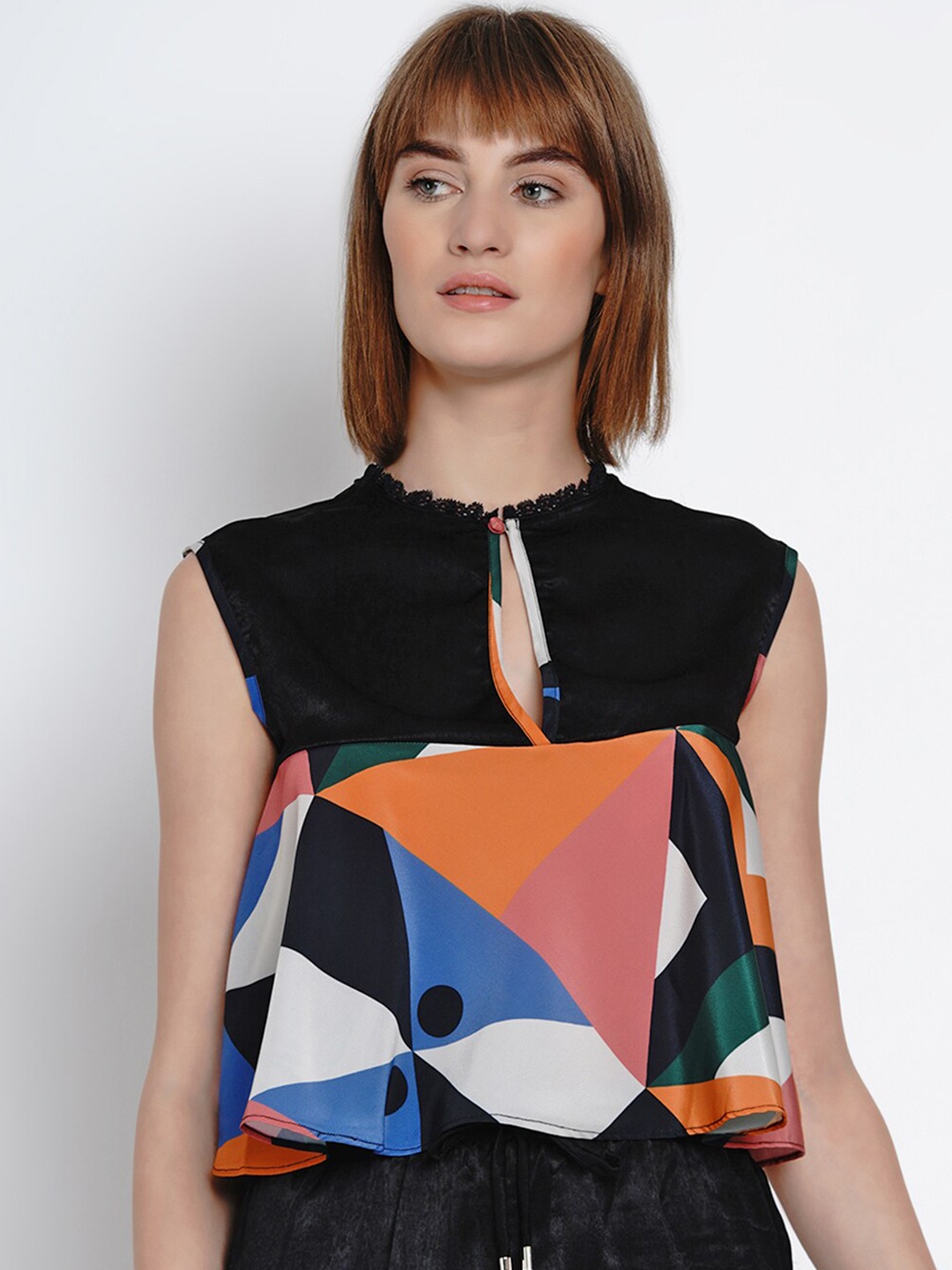

EROTISSCH Women Black Printed A-Line Top
