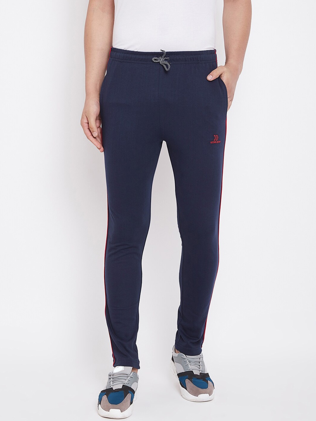 

Adobe Men Navy Blue Solid Track Pants