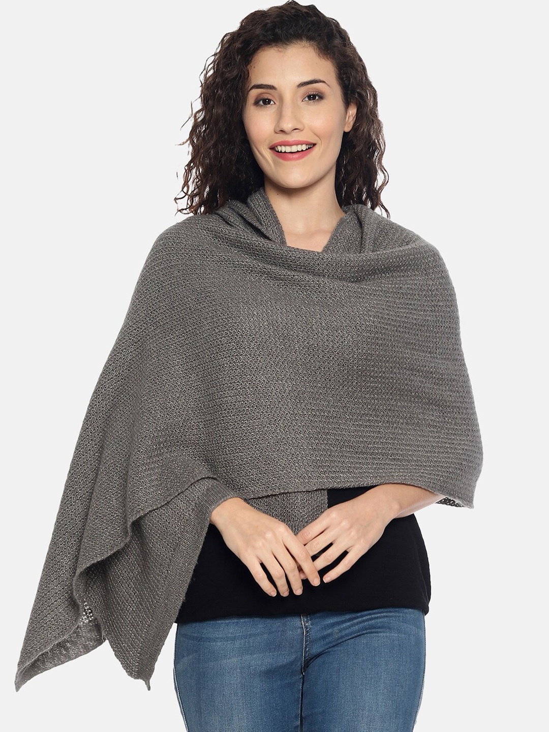 

513 Women Patterned Muffler, Grey