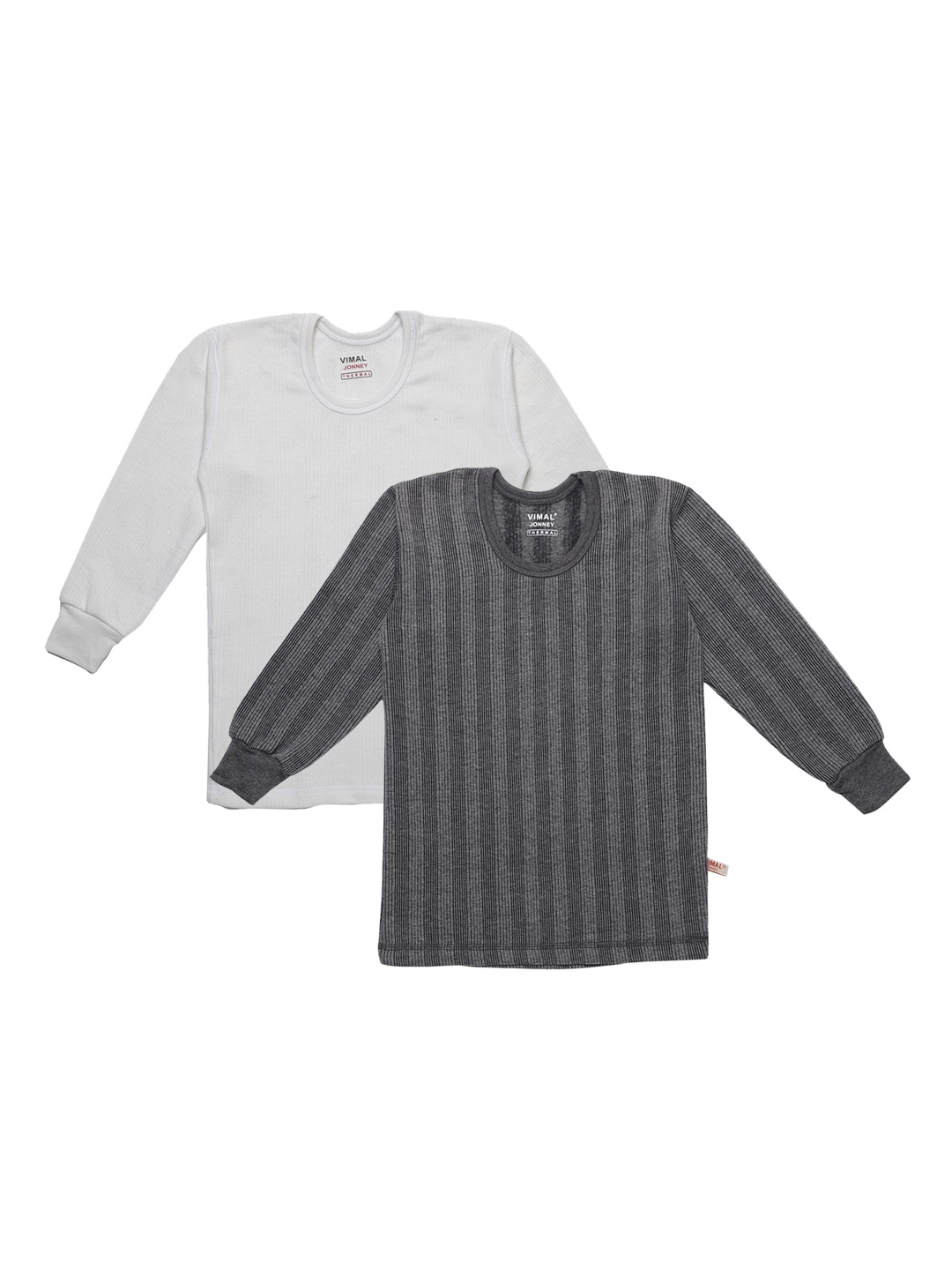

VIMAL JONNEY Kids Pack Of 2 Striped Thermal Tops, White