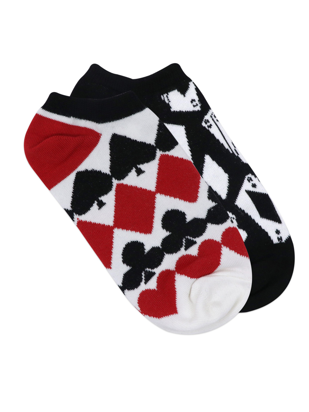 

Balenzia Women Pack of 2 Patterned Shoe Liners Socks, Black