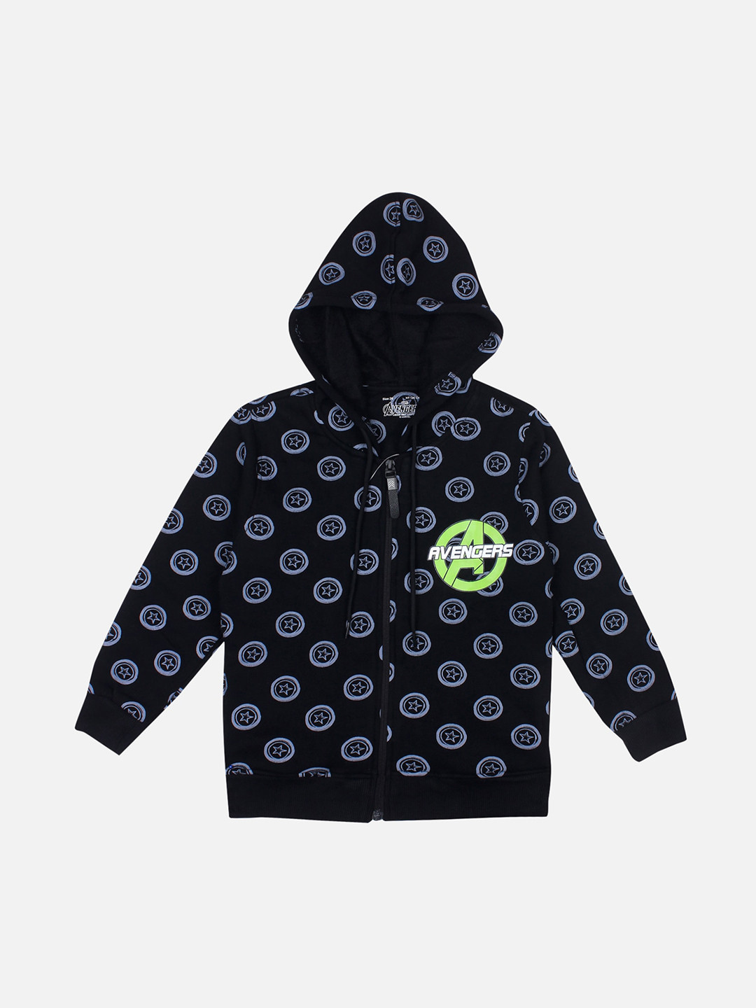 

PROTEENS Boys Black Avengers Printed Hooded Sweatshirt